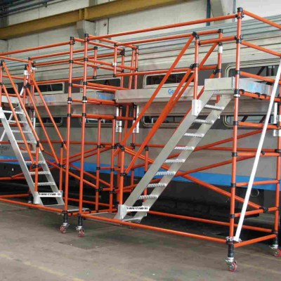 FIBERGLASS SCAFFOLDS GENEX UNITEC CON SPAN400 113 TRAIN MAINTENANCE