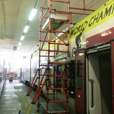 FIBERGLASS SCAFFOLDS GENEX UNITEC CON SPAN400 114 TRAIN MAINTENANCE
